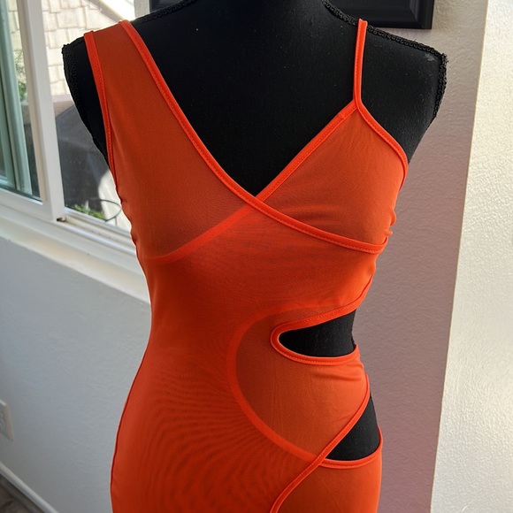 Sheer cutout swim coverup - Picture 3 of 8